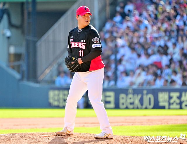KIA 타이거즈 조상우가 24일 서울 고척스카이돔에서 열린 2025 신한 SOL Bank KBO리그 키움 히어로즈와의 팀 간 16차전에서 1이닝 무실점으로 시즌 28홀드를 기록했다. 사진 엑스포츠뉴스