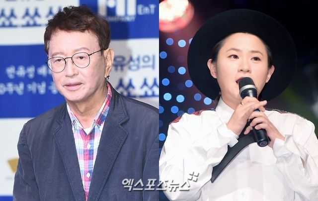 전유성(왼쪽), 김신영(오른쪽)