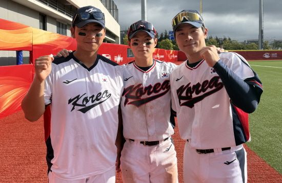 류현준, 전다민, 곽동효(왼쪽부터). 대한야구소프트볼협회 제공