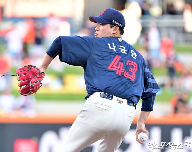 롯데 자이언츠 우완 나균안이 오는 11일 KIA 타이거즈와의 경기에 선발투수로 나설 것으로 보인다. 사진 엑스포츠뉴스 DB