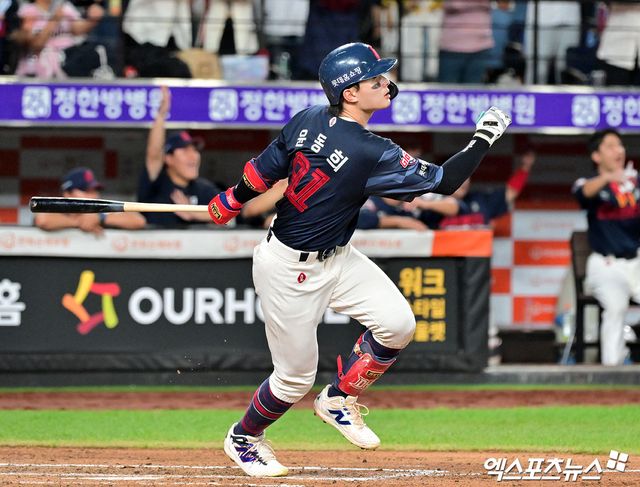 롯데 자이언츠 외야수 윤동희. 한화 이글스 외국인 투수 라이언 와이스 상대 통산 15타수 5안타로 강했다. 사진 엑스포츠뉴스 DB