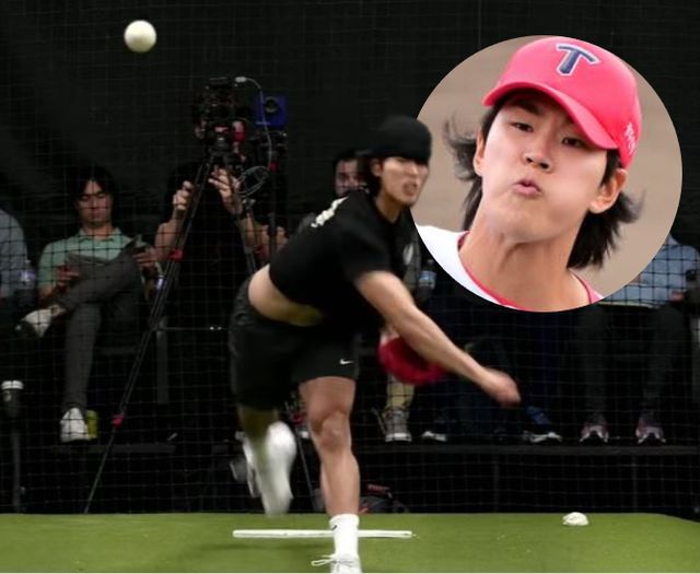 10일 미국 '트레드 애슬래틱' 유튜브 채널이 공개한 투수들의 피칭 영상에 등장한 전 KIA 타이거즈 투수 홍원빈. 사진 트레드 애슬레틱 유튜브 캡처, 엑스포츠뉴스DB