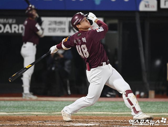 지난해 12월 국군체육부대(상무)에서 군 복무를 마치고 전역한 키움 히어로즈 핵심 유망주 박찬혁. 사진 엑스포츠뉴스 DB