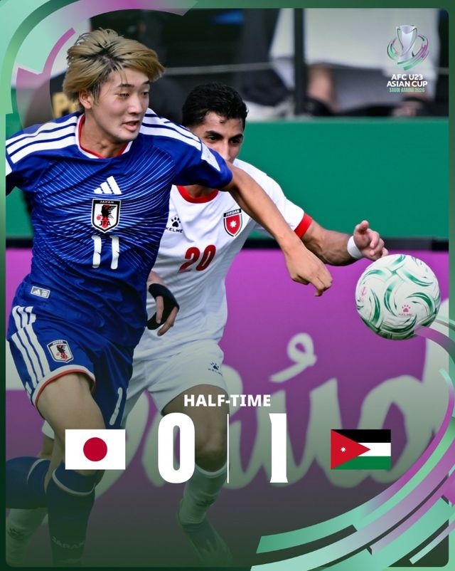 일본 23세 이하(U-23) 축구 국가대표팀은 14일(한국시간) 사우디아라비아 제다에 위치한 킹 압둘라 스포츠 시티에서 열린 요르단과의 2026 아시아축구연맹(AFC) U-23 아시안컵 조별리그 8강전에서 120분 혈투 끝에 승부차기에서 4-2 진땀승을 거뒀다. 일본은 요르단과 연장전을 포함해 120분 경기를 펼쳤지만 1-1로 비기면서 승부차기에 돌입했고, 승부차기에서&nbsp;아라키 루이 골키퍼가 두 번이나 선방하면서 준결승행 티켓을 거머쥐었다. AFC