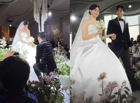 송해나 계정 캡처, 진정선 결혼식 현장