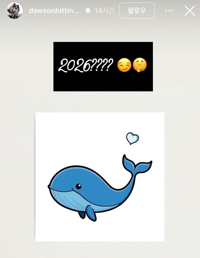 지난 2024시즌 불의의 부상으로 키움 히어로즈와 아름다운 이별을 했던 로니 도슨이 최근 자신의 SNS를 통해 의미심장한 시그널을 남겼다. 그는 지난 1일(한국시간) '2026????'이라는 짧은 단어와 함께 고래 사진 한 장을 게시했는데, 공교롭게도 2026시즌 새롭게 퓨처스리그에 합류하는 신생팀 울산 웨일즈의 마스코트가 바로 고래다. 엑스포츠뉴스 DB