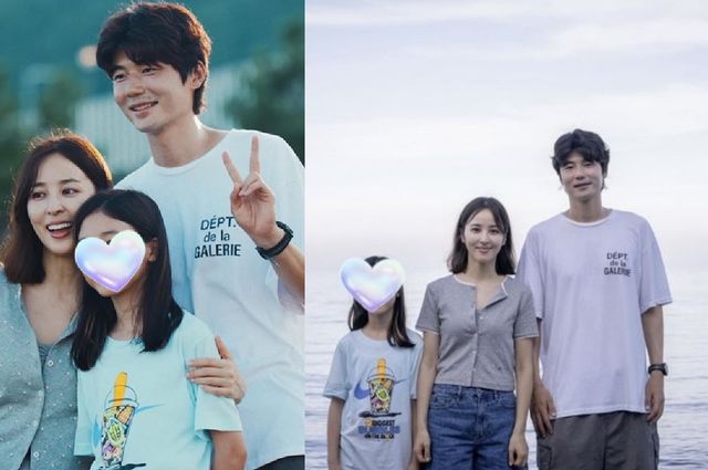 한혜진이 공개한 가족사진.