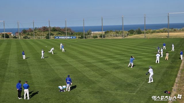 삼성 라이온즈가 지난 10일부터 2026시즌 대비 2차 스프링캠프를 진행 중인 일본 오키나와 온나손 아카마 구장. 사진 엑스포츠뉴스