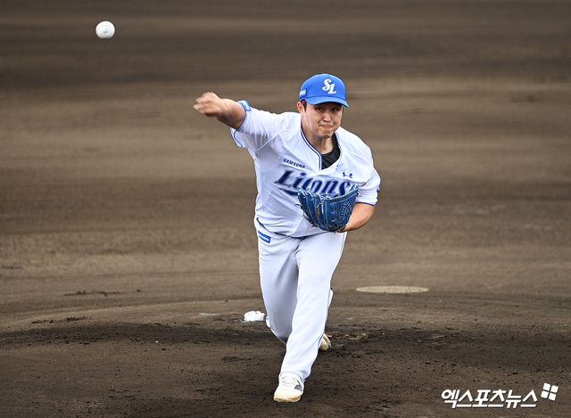 삼성 라이온즈 투수 최원태가 28일 일본 오키나와 셀룰러 스타디움에서 열린 일본프로야구(NPB) 요미우리 자이언츠와의 연습경기에 선발 등판해 3이닝(44구) 3피안타 무사사구 무실점으로 호투했다. 엑스포츠뉴스 DB
