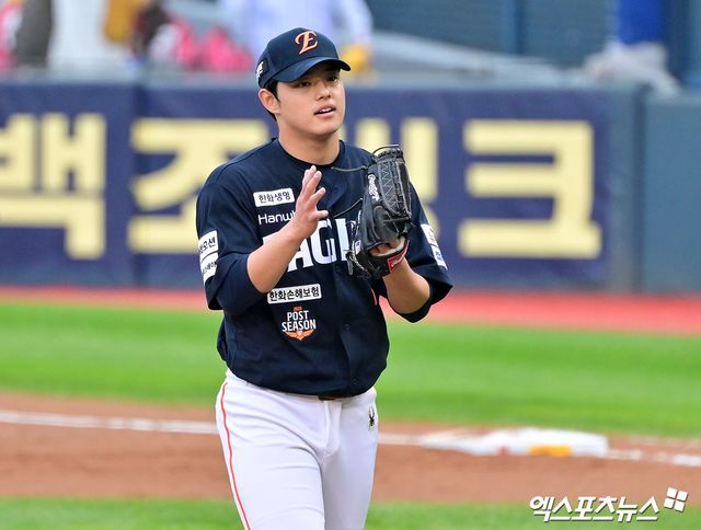 스프링캠프 기간 중 부상으로 2026 월드베이스볼클래식(WBC) 출전이 좌절된 한화 이글스 투수 문동주. 사진 엑스포츠뉴스 DB