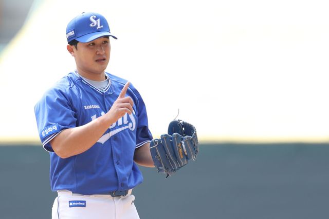 삼성 라이온즈 베테랑 우완 최원태가 16일 인천 SSG랜더스필드에서 열린 2026 KBO 시범경기 5차전 SSG와의 경기에 선발등판, 5이닝 무실점으로 호투했다. 사진 삼성 라이온즈