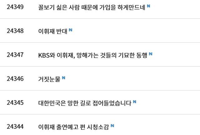 '불후의 명곡' 시청자 게시판