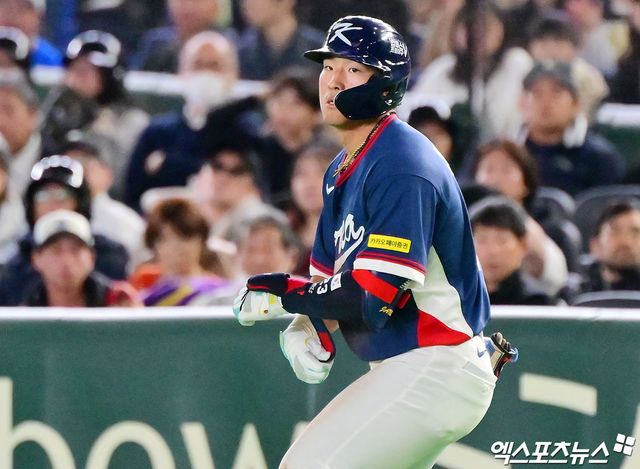 안현민이 9일 일본 도쿄의 도쿄돔에서 열린 2026 WBC 1라운드 조별리그 C조 4차전 호주와의 경기에서 한국이 2라운드(8강)에 진출할 수 있는 요건을 충족하는 1타점 외야 희생 플라이를 기록했다. 사진 김한준 기자
