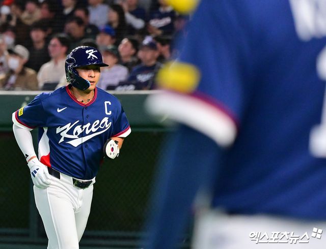 이정후가 9일 일본 도쿄돔에서 열린 2026 WBC 조별리그 C조 4차전 호주와의 경기에서 3회초 1타점 2루타를 기록했다. 사진 김한준 기자