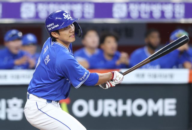 삼성 라이온즈 내야수 이재현이 16일 대전 한화생명 볼파크에서 열린 2026 신한 SOL KBO리그 한화 이글스와의 팀 간 3차전에서 2회초 1타점 적시타를 기록했다. 사진 삼성 라이온즈