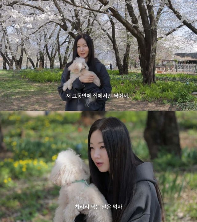 김사랑 유튜브 ''댓글 읽다가 다이어트 결심한 김사랑 (+아이랑 벚꽃 명소 나들이)''