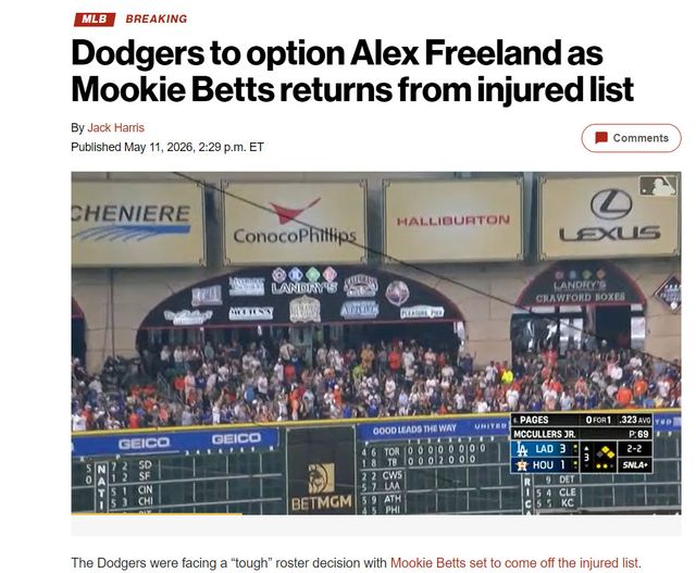미국 메이저리그(MLB) LA 다저스 내야수 김혜성이 빅리그에 생존한다. 올시즌 개막전에서 김혜성을 밀어냈던 알렉스 프리랜드가 마이너리그로 내려간다. 뉴욕 포스트는 12일 새벽 다저스가 무키 베츠를 부상자 리스트에서 제외했으며 프리랜드가 마이너리그로 간다고 알렸다. 뉴욕타임스 산하 글로벌 스포츠 미디어 '디 애슬레틱'에서 LA 다저스를 맡고 있는 기자 파비안 아르다야도 해당 글을 자신의 SNS에 포스팅하면서 김혜성의 생존 소식을 사실상 확인했다. 베츠의 12일 샌프란시스코 자이언츠전 복귀가 확정되면서 김혜성, 프리랜드 중 누가 마이너로 갈지 화제였는데 프리랜드가 내려간다. 뉴욕 포스트