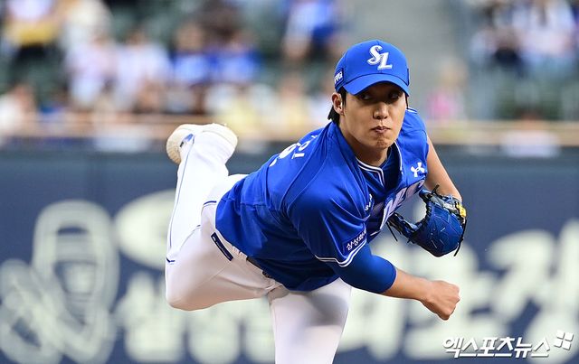 삼성 라이온즈 원태인이 13일 서울 잠실야구장에서 열린 2026 신한 SOL KBO리그 LG 트윈스와의 팀 간 4차전에 선발등판, 6이닝 4실점으로 부진했다. 사진 박지영 기자