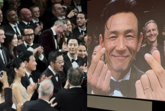 영화 '호프' 팀이 월드 프리미어 상영 후 기립박수를 받고 있다.