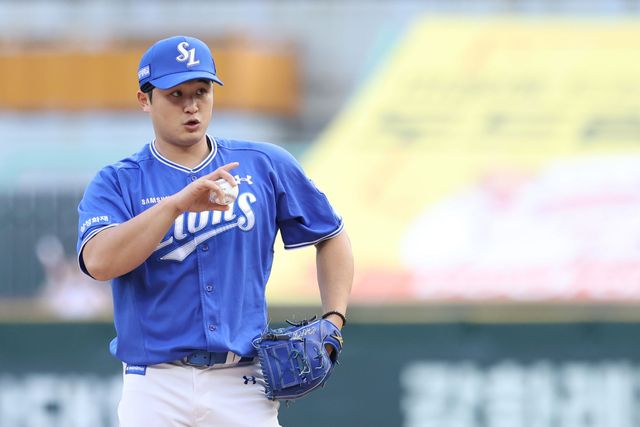 삼성 라이온즈 우완 최원태가 28일 인천 SSG랜더스필드에서 열린 2026 신한 SOL KBO리그 SSG 랜더스와의 팀 간 5차전에 선발등판, 7이닝 무실점으로 승리투수가 됐다. 사진 삼성 라이온즈