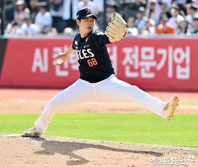 17일 오후 수원KT위즈파크에서 열린 '2026 신한 SOL Bank KBO리그' 한화 이글스와 KT 위즈의 경기, 6회말 한화 박준영이 공을 힘차게 던지고 있다. 엑스포츠뉴스 DB