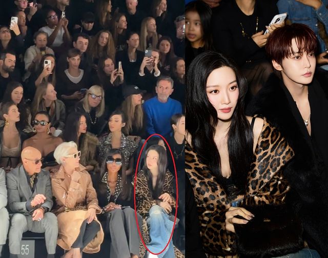 영화 '악마는 프라다를 입는다2'에 출연한 배우 문가영과 NCT 도영.