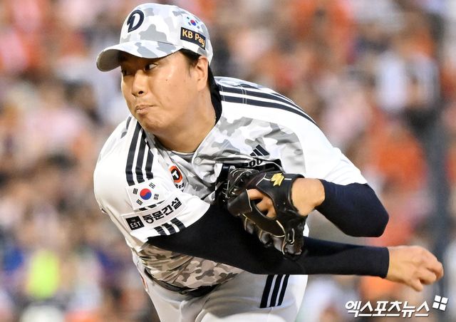 3일 오후 서울 송파구 잠실야구장에서 열린 '2026 신한 SOL Bank KBO리그' 한화 이글스와 두산 베어스의 경기, 9회초 두산 이영하가 공을 힘차게 던지고 있다. 엑스포츠뉴스 DB