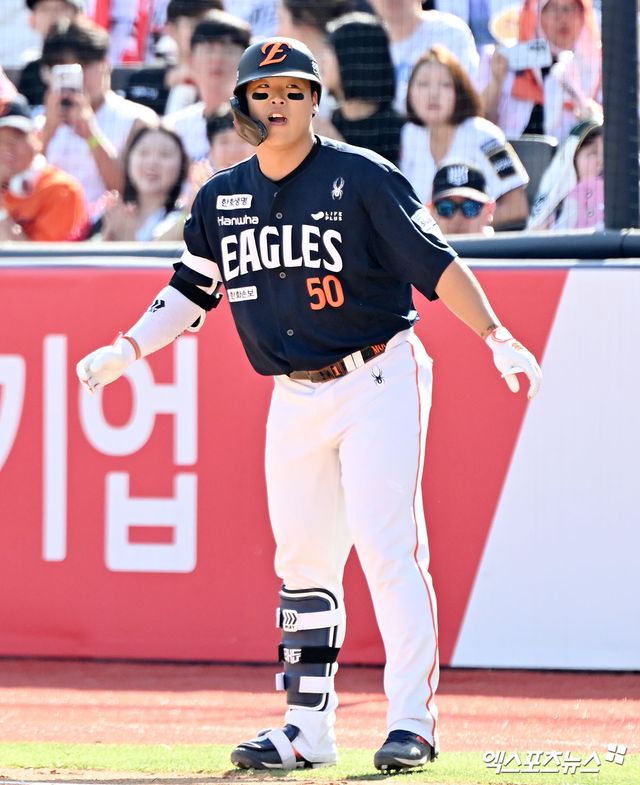 한화 이글스 강백호가 9일 대전 한화생명 볼파크에서 열리는 2026 신한 SOL KBO리그 KIA 타이거즈와의 팀 간 7차전에 4번 지명타자로 선발 라인업에 이름을 올렸다. 선발 출전은 지난 3일 잠실 두산 베어스전 이후 엿새 만이다. 사진 엑스포츠뉴스 DB