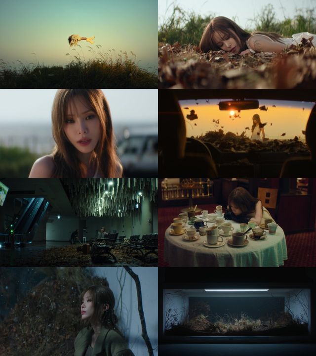 헤이즈의 ‘FALLIN’ 뮤직비디오, 늦가을의 쓸쓸한 정취로 감성 자극/사진=피네이션