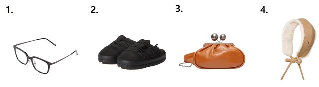 1. 카린 2. 레페토 3. 위크엔드 막스마라 4. 브라운햇