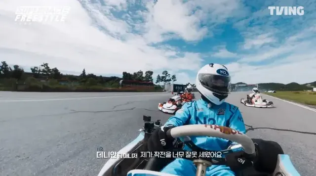 /사진=티빙 ‘슈퍼레이스 프리스타일’, 데니안 사전 미션서 대역전