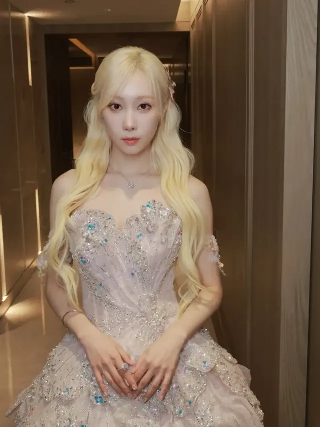 정교한 비딩 장식이 돋보이는 드레스를 착용하고 우아한 자태를 뽐내는 한동의 전신 프로필./사진=한동 인스타그램