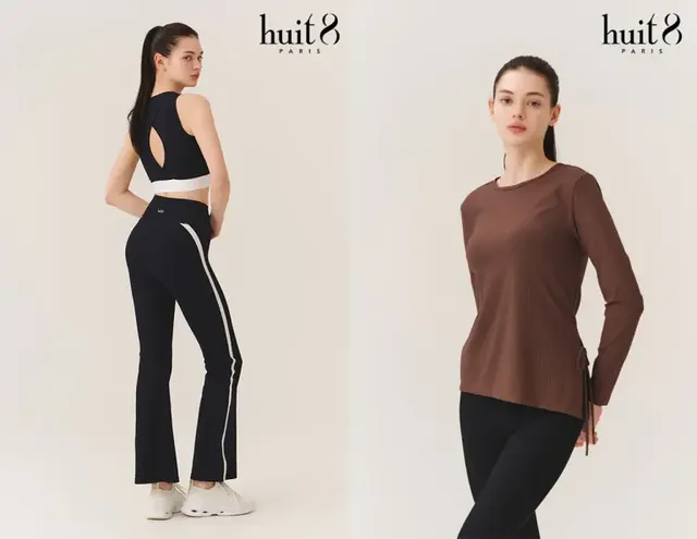 위뜨의 티챠골지 브라탑과 부츠컷 레깅스, 콜라겐모달 긴팔티 | 피부까지 생각한 프리미엄 소재가 돋보인다. /사진=㈜그리티