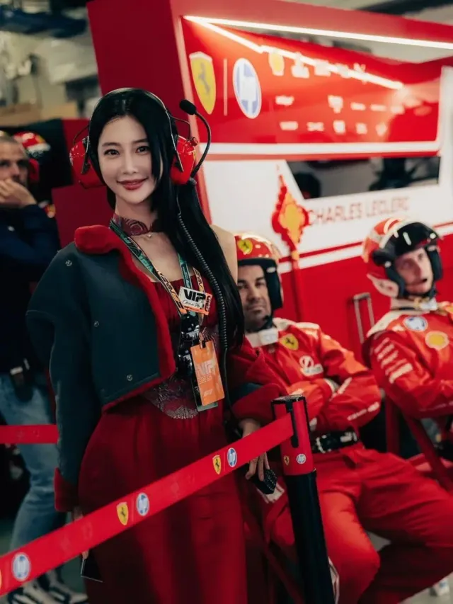 레드 & 블랙 매치 | 강렬한 레드 드레스와 블랙 선글라스의 대비가 돋보이는 클로즈업 /사진=클라라 인스타그램