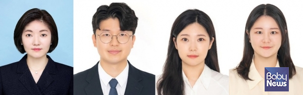 (왼쪽부터) 강윤정 교수(차의과학대학교), 안중호 교수(차의과학대학교•성균관대학교(현)), 이가은 박사과정학생(차의과학대학교•성균관대학교(현)), 이유경 박사과정학생(차의과학대학교). ⓒ차병원