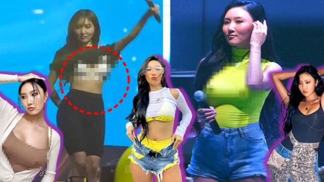 옷이 들춰져…노브라 패션 선보이던 화사, 공연중 포착된 충격적인 사진 SNS에 급속도로 퍼져