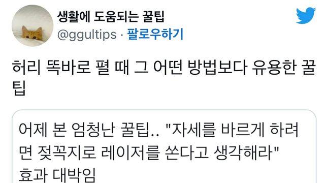 허리를 똑바로 펴는 꿀팁.tip