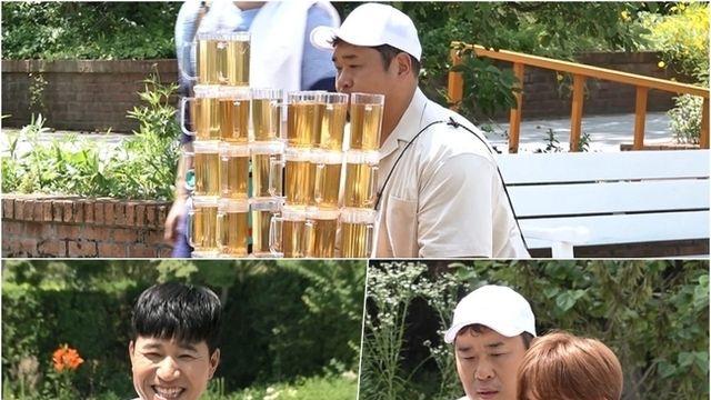 1박2일 문세윤, 괴력의 맥주잔 나르기… 기네스 신기록 도전