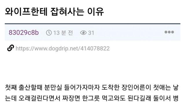 내가 와이프에게 잡혀사는 이유