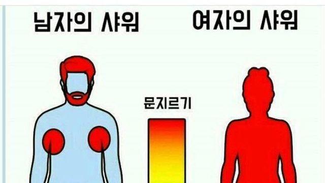 남녀 샤워할때 차이