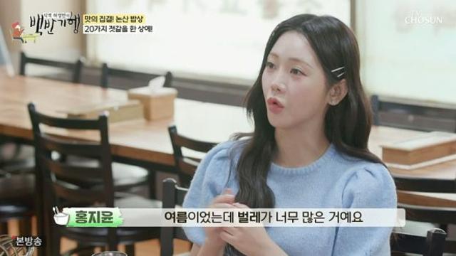 홍지윤 정체불명 벌레, 무대 중 미니스커트 속으로 들어가 활보백반기행