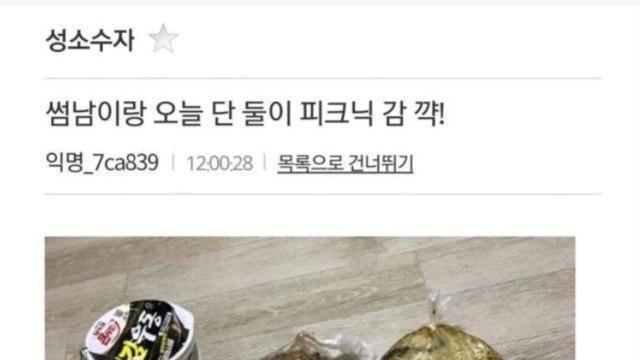 썸남이랑 피크닉 가려고 싼 도시락