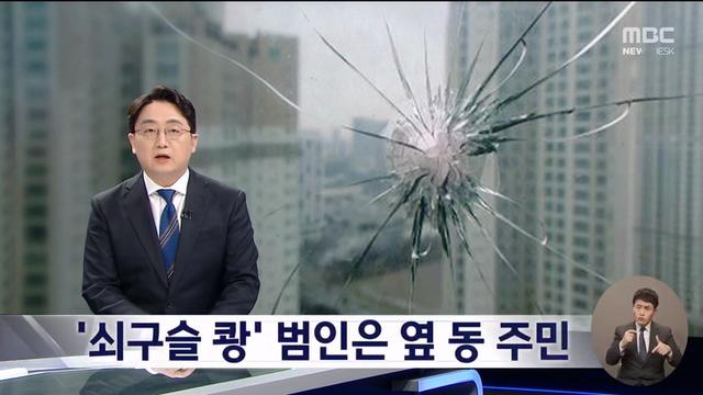 옆동에 쇠구슬 무더기 날린 60대 검거		…
