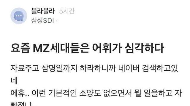 ??? : 요즘 MZ세대들은 어휘가 심각하다