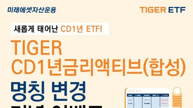 미래에셋자산운용, CD 1년물 금리 추종 ETF 이름 변경