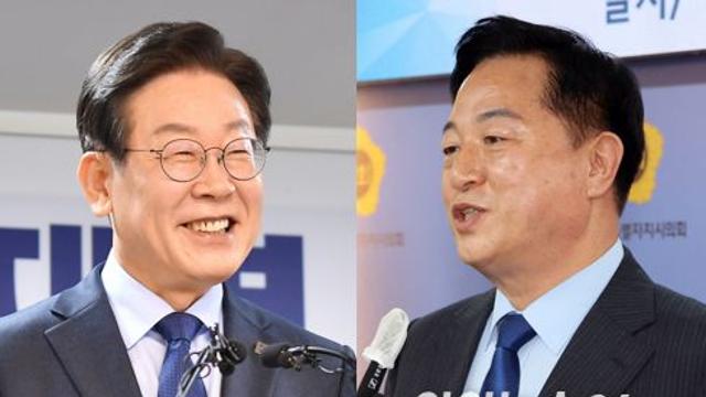 [여의뷰] 이재명-김두관, 세력차 극과극…'다윗과 골리앗 싸움'