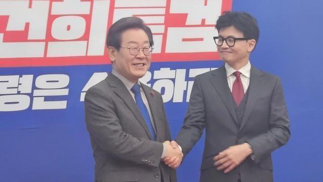 이재명, 한동훈에 당선 축하...