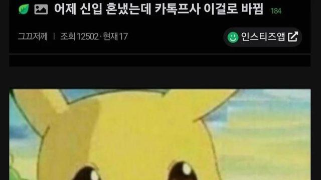 신입사원 혼냈는데 카톡프사 이걸로 바뀜 