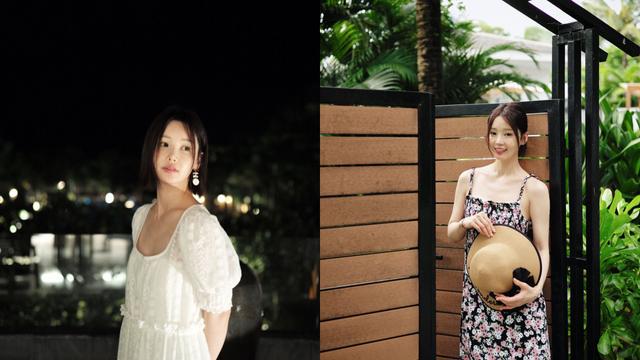 화이트 vs 꽃무늬... 남규리, 맥시드레스를 활용한 리조트룩