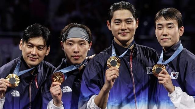 펜싱 남자 사브르 단체전 금메달… 올림픽 3연패